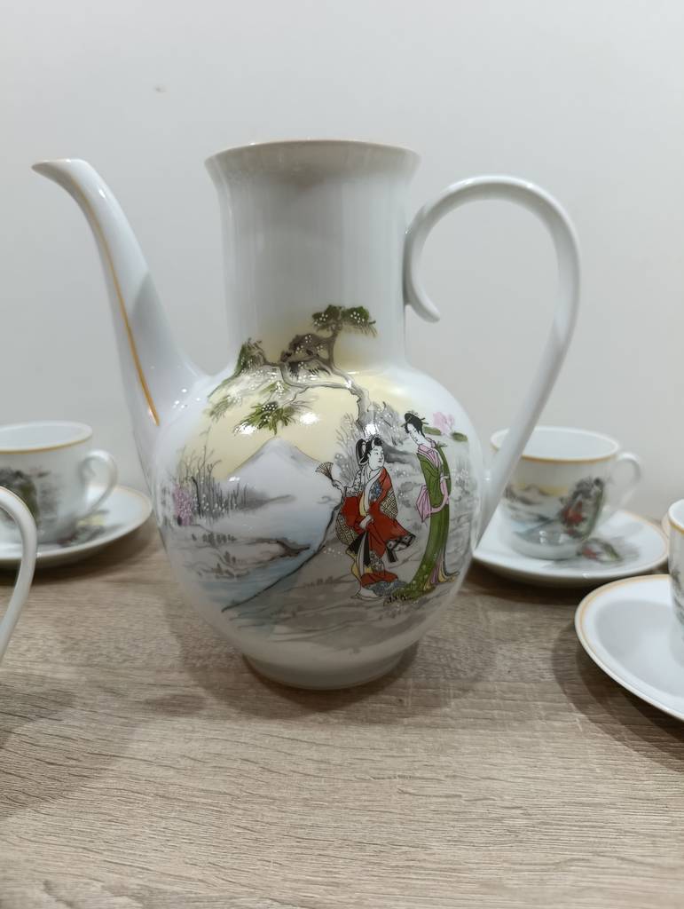 JUEGO DE CAFE PORCELANA ORIENTAL (14 PIEZAS) - Imagen 5