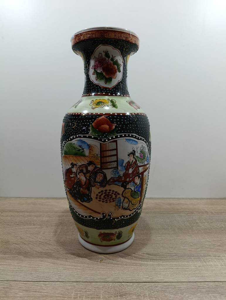 JARRON ESTILO ORIENTAL / RESTAURADO - Imagen 2