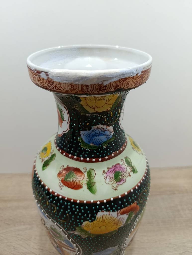 JARRON ESTILO ORIENTAL / RESTAURADO - Imagen 5