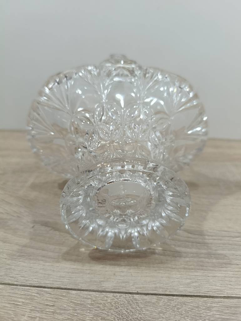 CESTA DE CRISTAL TALLADO CON ASA - Imagen 7