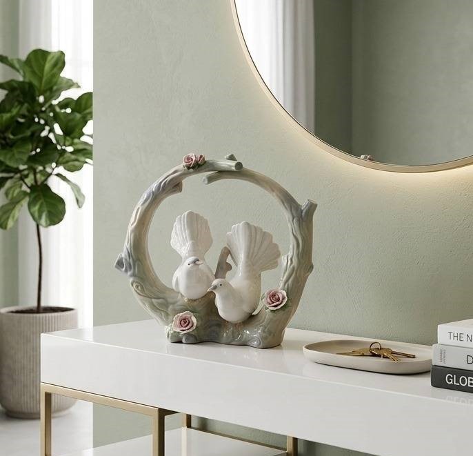 FIGURA PORCELANA PAREJA DE PALOMAS