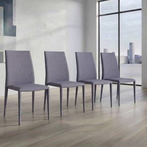 CONJUNTO 4 SILLAS COMEDOR GRIS