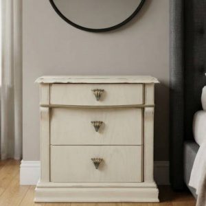 MESA DE NOCHE CREMA VINTAGE