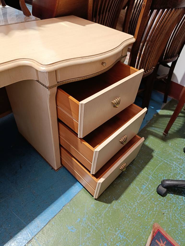 ESCRITORIO CLÁSICO VINTAGE DOBLE CAJONERA - Imagen 7