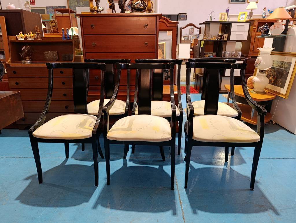CONJUNTO 6 SILLAS NEGRAS COMEDOR - Imagen 2