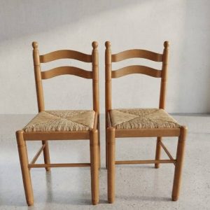 PAREJA DE SILLAS MADERA Y ENEA