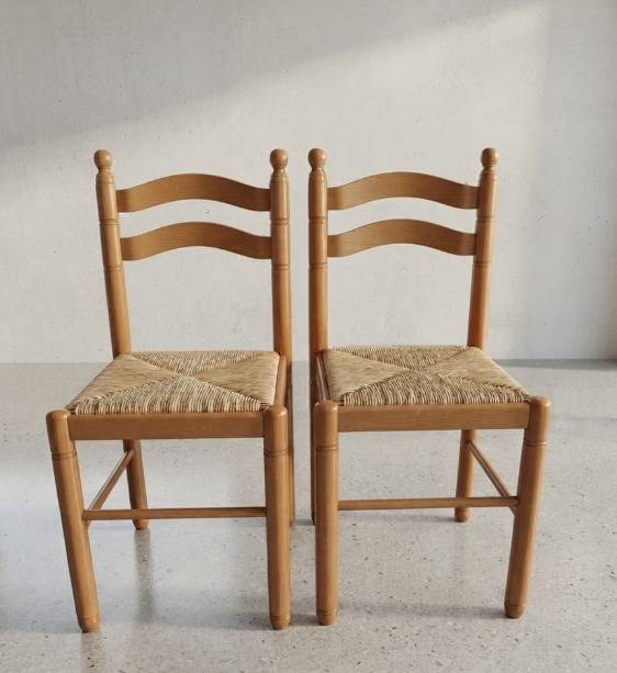 PAREJA DE SILLAS MADERA Y ENEA