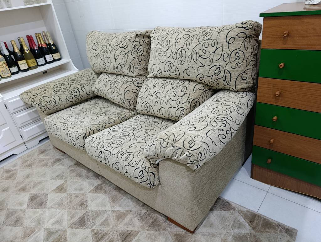 SOFÁ 2 PLAZAS MODERNO BEIGE - Imagen 3