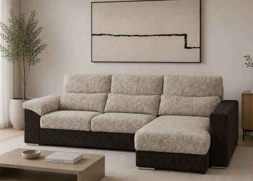 SOFÁ CHAISE LONGUE CON ALMACENAMIENTO