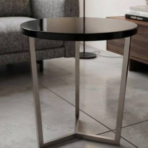 MESA AUXILIAR SOBRE MADERA COLOR NEGRO