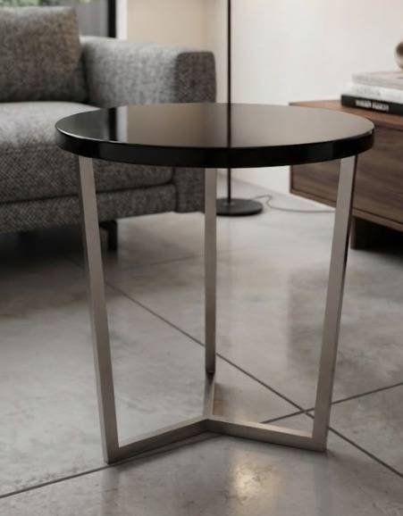 MESA AUXILIAR SOBRE MADERA COLOR NEGRO