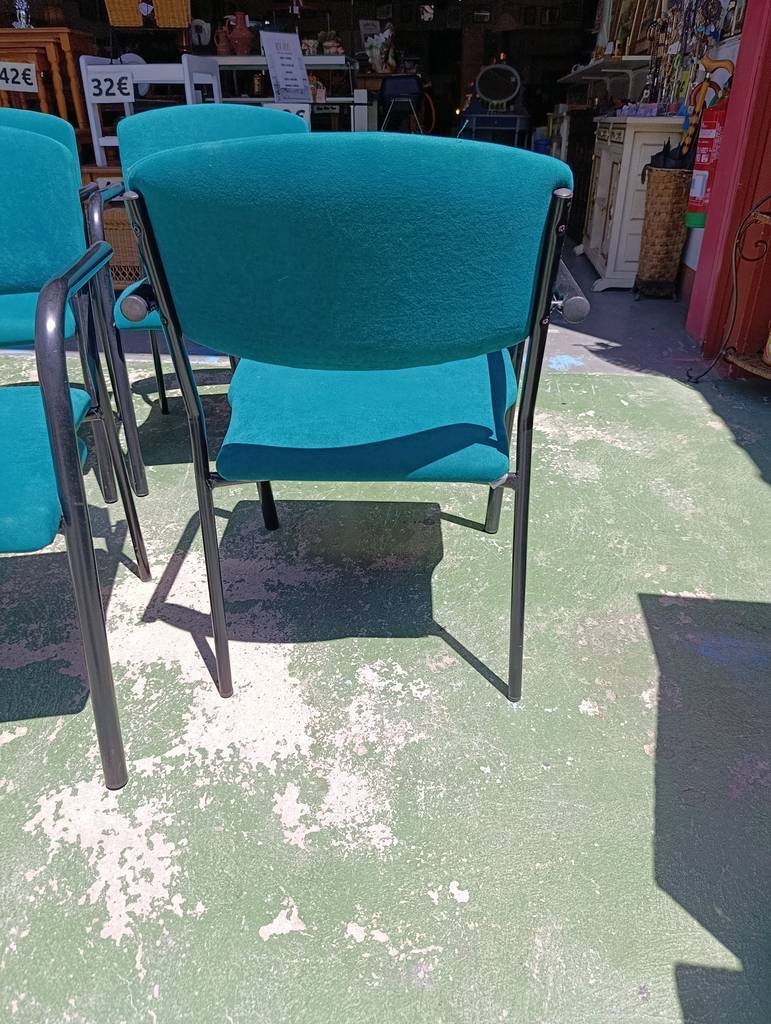 CONJUNTO DE MESA Y 4 SILLAS TURQUESA - Imagen 10