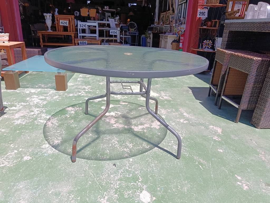 MESA CRISTAL DE TERRAZA Y 4 SILLONES - Imagen 3