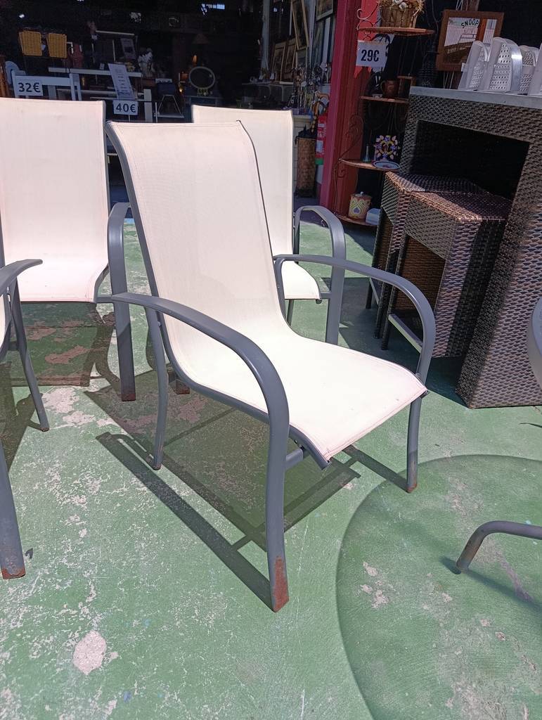 MESA CRISTAL DE TERRAZA Y 4 SILLONES - Imagen 8