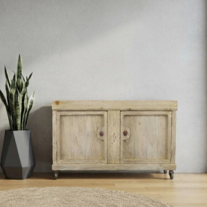 MUEBLE BAJO RUSTICO CON RUEDAS/ MEXICANO
