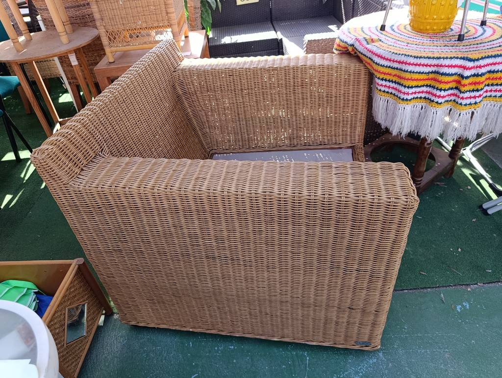 SILLÓN DE RATÁN Y MIMBRE CON COJINES - Imagen 5