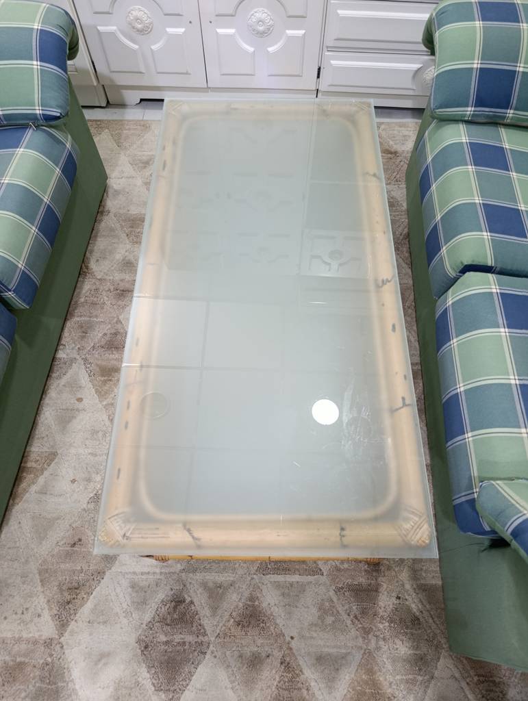 MESA DE CENTRO BAMBU Y CRISTAL - Imagen 4