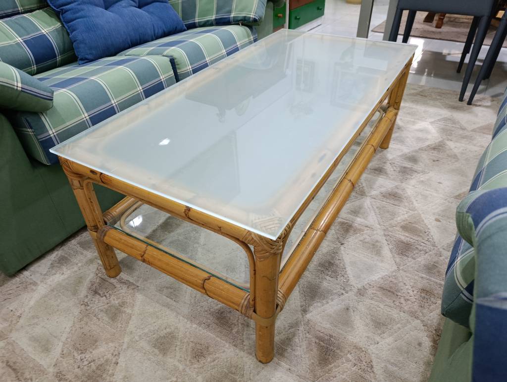 MESA DE CENTRO BAMBU Y CRISTAL - Imagen 5