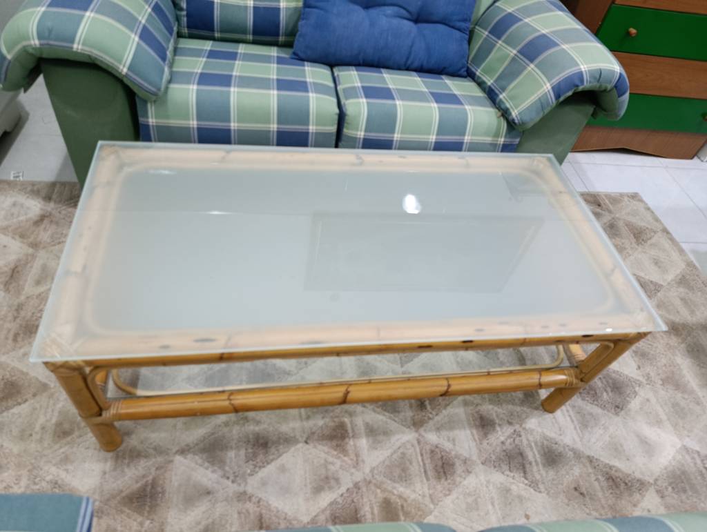 MESA DE CENTRO BAMBU Y CRISTAL - Imagen 6