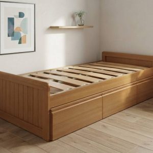 CAMA JUVENIL CON CAJONES MADERA 90x190