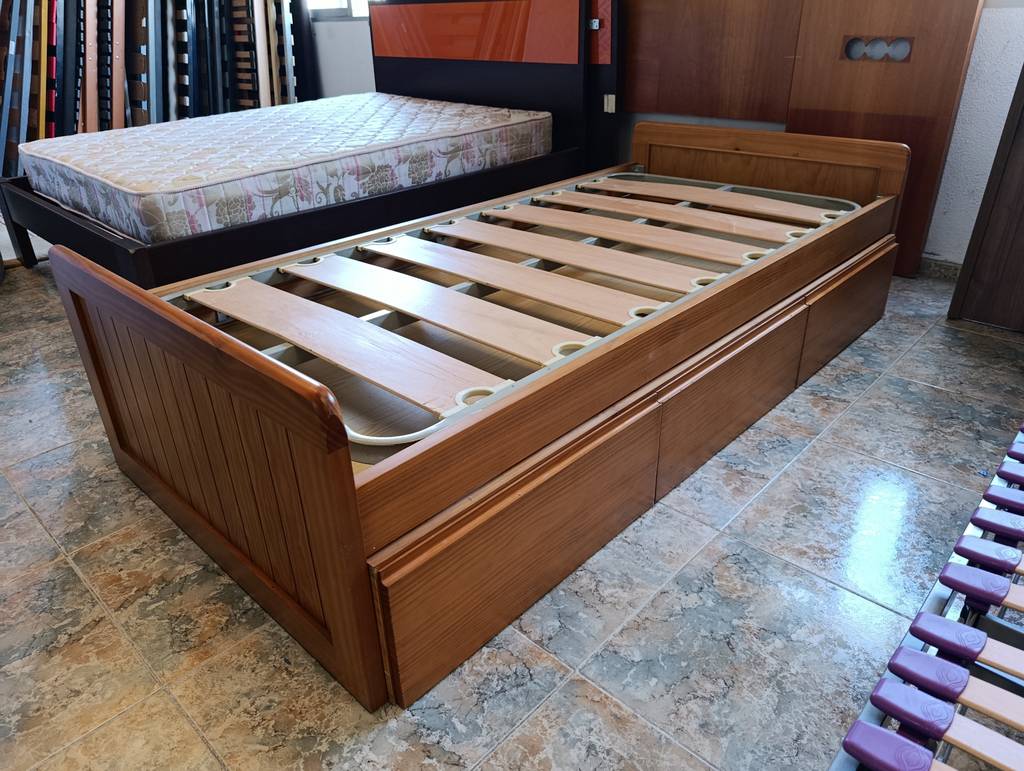 CAMA JUVENIL CON CAJONES MADERA 90x190 - Imagen 4