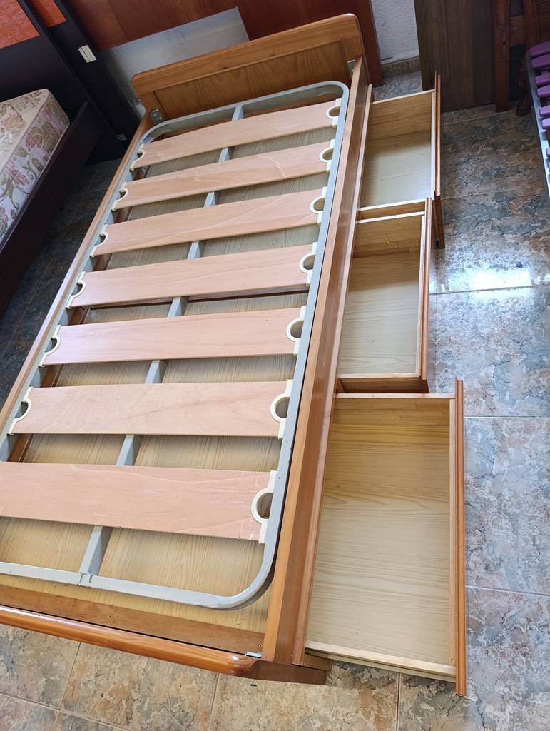 CAMA JUVENIL CON CAJONES MADERA 90x190 - Imagen 5