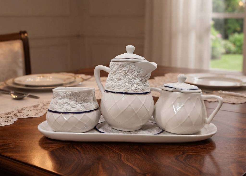 JUEGO DE CAFÉ / TÉ PORCELANA (4 PIEZAS)