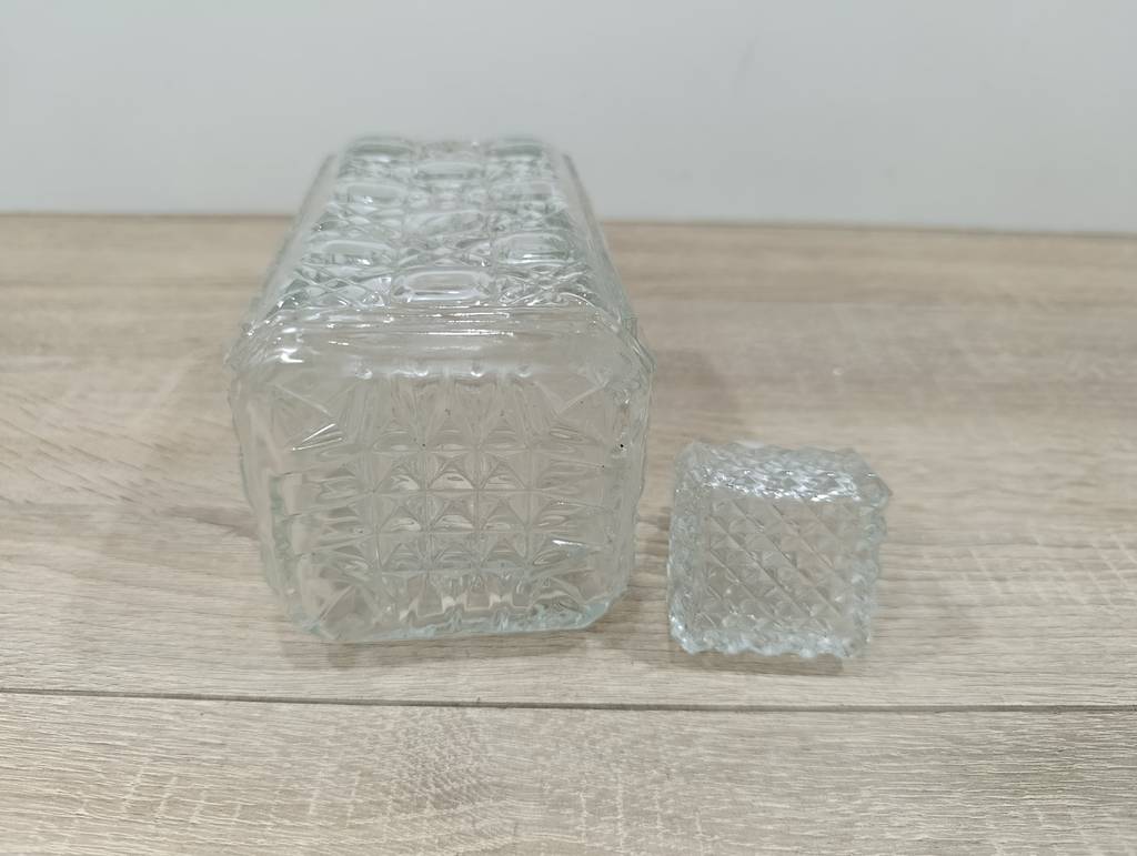 BOTELLA LICORERA CRISTAL TALLADO CUADRADA - Imagen 5