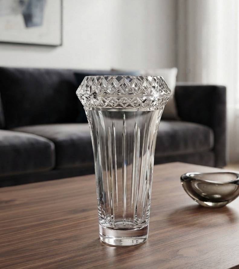JARRÓN / FLORERO DE CRISTAL PESADO
