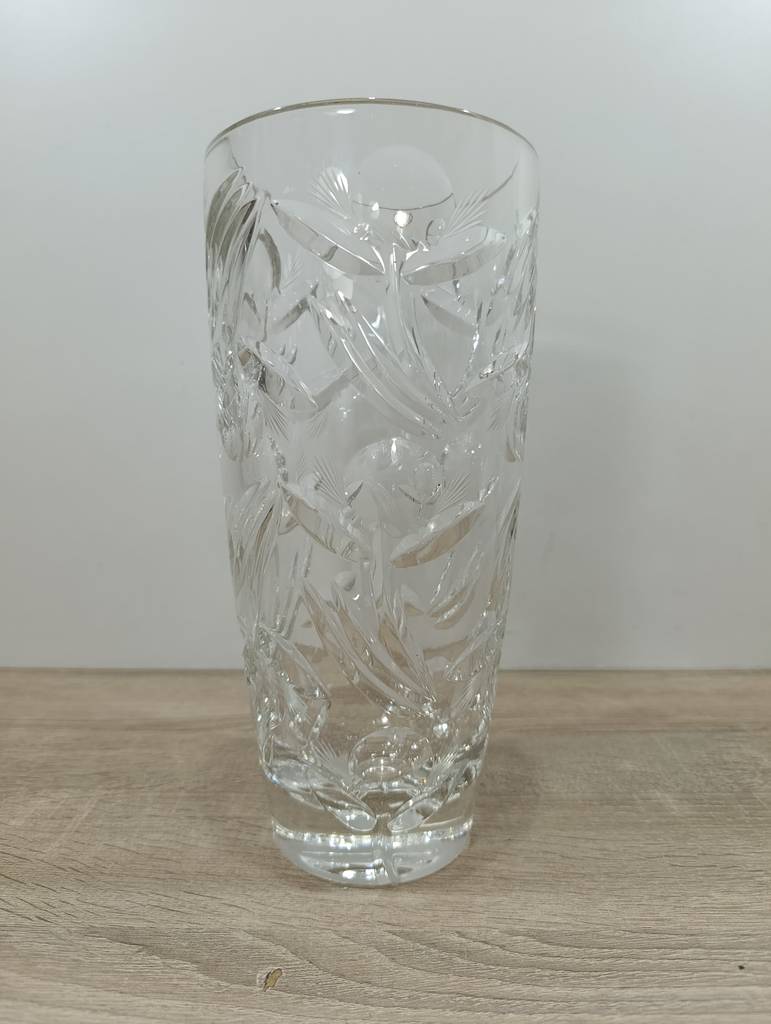 JARRÓN VINTAGE CRISTAL TALLADO - Imagen 2