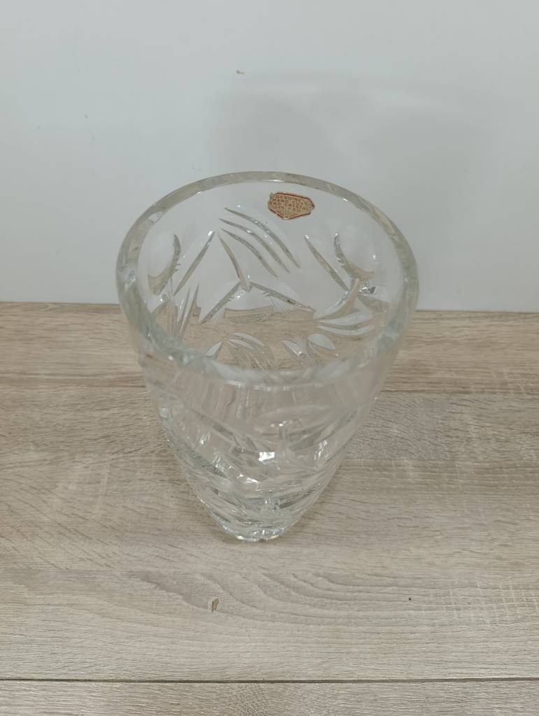 JARRÓN VINTAGE CRISTAL TALLADO - Imagen 3