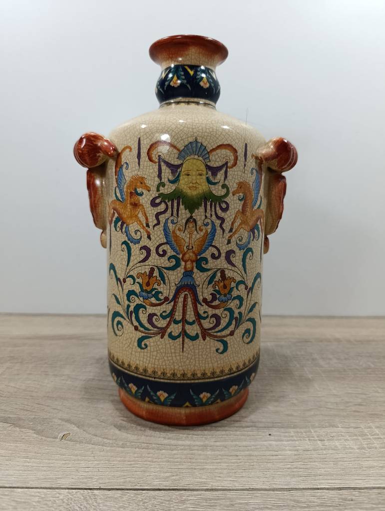 JARRÓN MAYOLICA VINTAGE PINTADO A MANO - Imagen 2