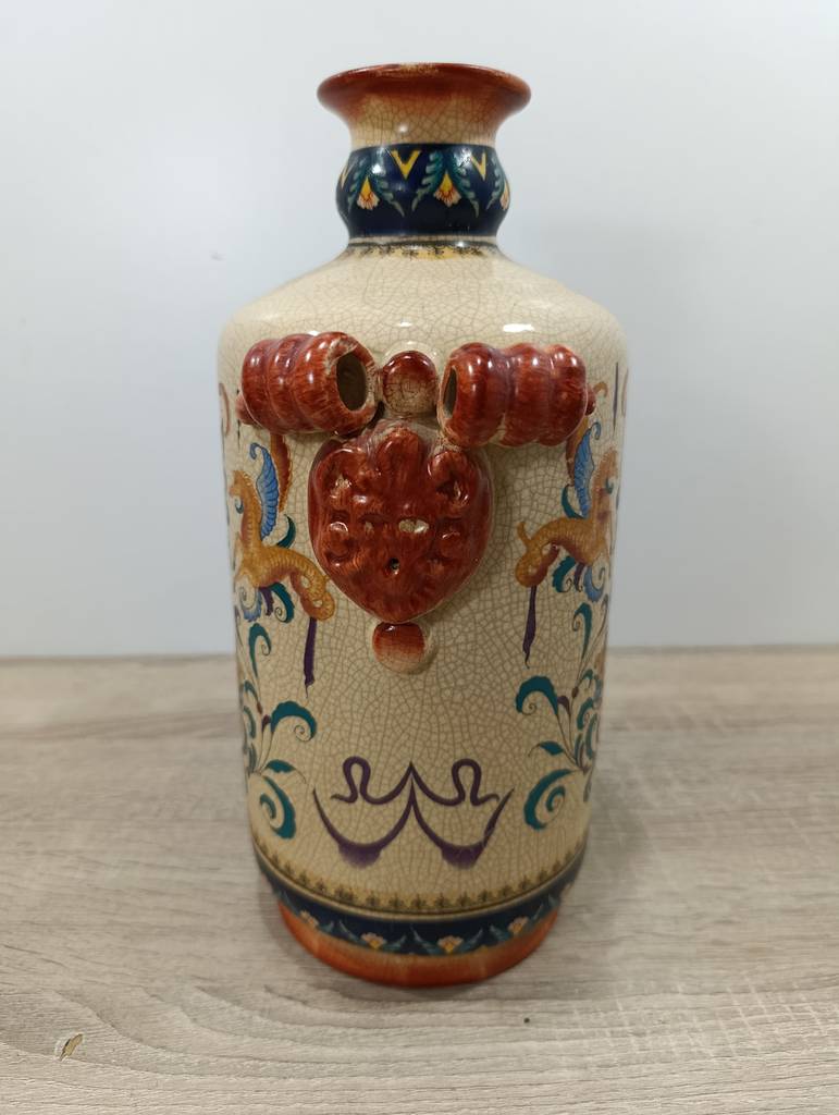 JARRÓN MAYOLICA VINTAGE PINTADO A MANO - Imagen 4