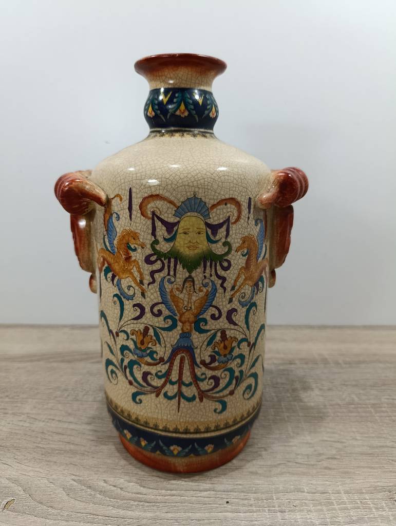 JARRÓN MAYOLICA VINTAGE PINTADO A MANO - Imagen 5