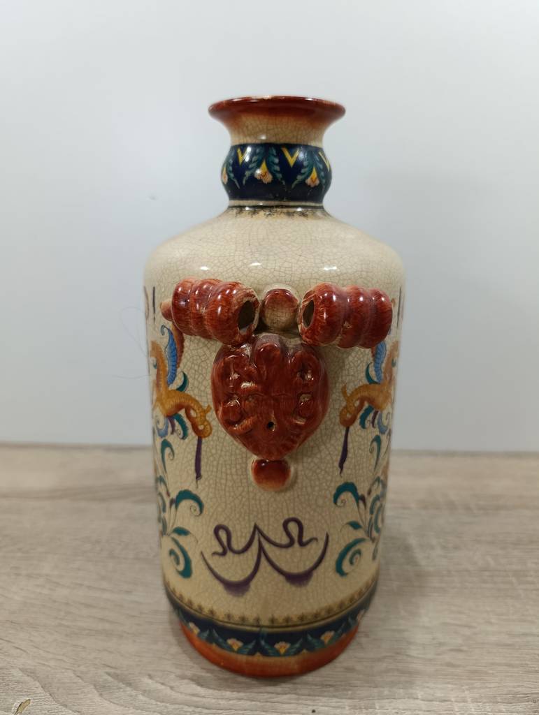 JARRÓN MAYOLICA VINTAGE PINTADO A MANO - Imagen 6