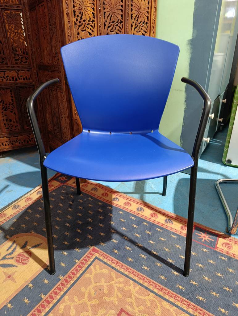 SILLA DE OFICINA FIJA AZUL - Imagen 2