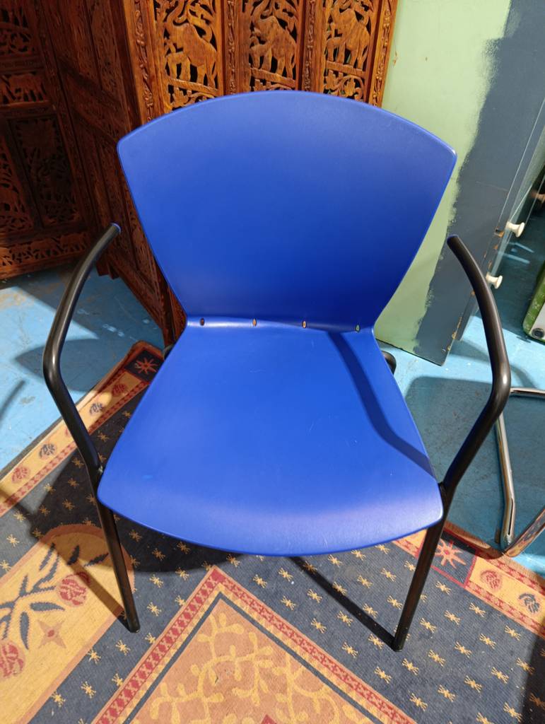 SILLA DE OFICINA FIJA AZUL - Imagen 3