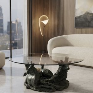 MESA DE CENTRO CUERPO ESCULTURA CIERVOS