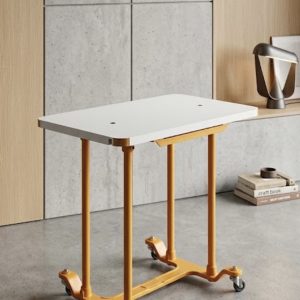 MESA AUXILIAR INDUSTRIAL CON RUEDAS AMARILLA