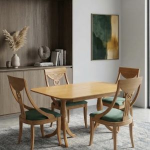 COMEDOR CLÁSICO LIBRO Y 4 SILLAS MADERA