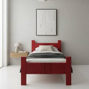 ESTRUCTURA DE CAMA ROJA INDIVIDUAL