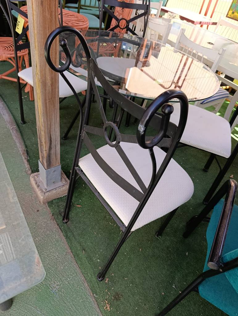 CONJUNTO DE MESA CRISTAL Y 4 SILLAS FORJA - Imagen 6