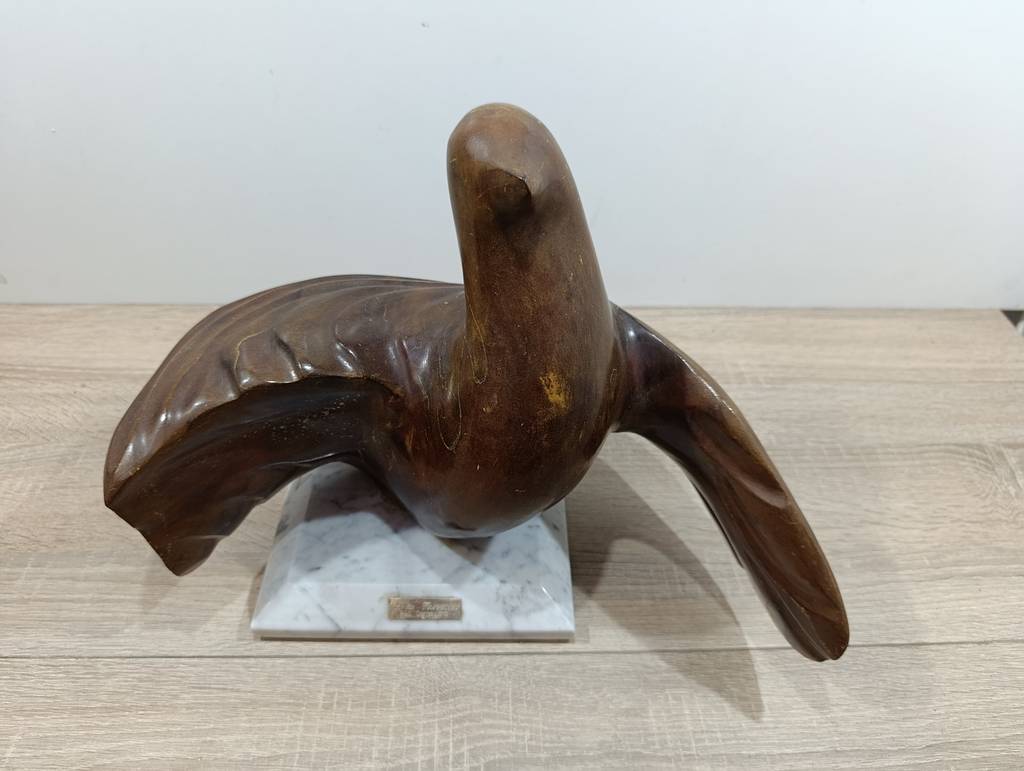 ESCULTURA DE AVE / MADERA TALLADA - Imagen 3