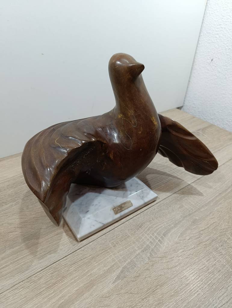ESCULTURA DE AVE / MADERA TALLADA - Imagen 4