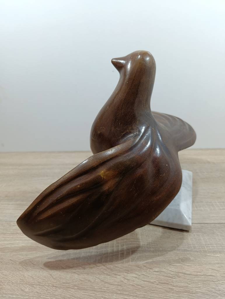 ESCULTURA DE AVE / MADERA TALLADA - Imagen 6
