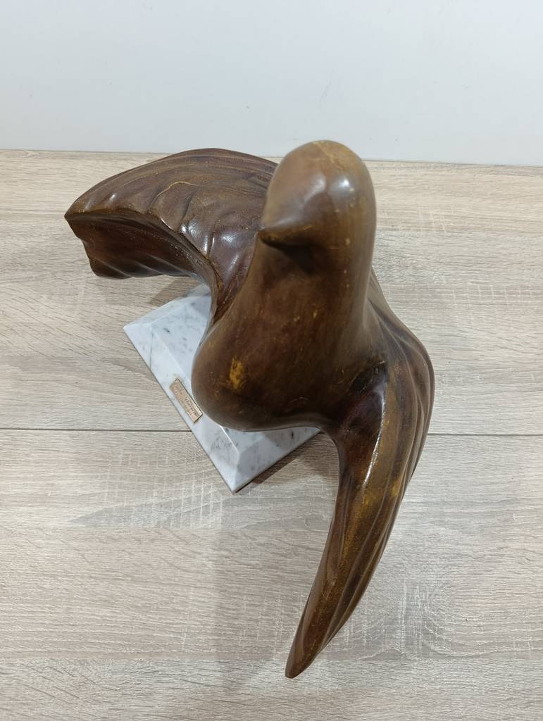 ESCULTURA DE AVE / MADERA TALLADA - Imagen 7