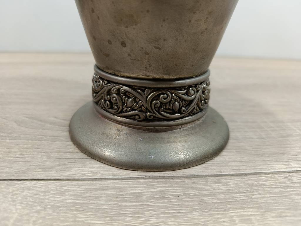 JARRÓN VINTAGE DE PELTRE/ METAL LABRADO - Imagen 7