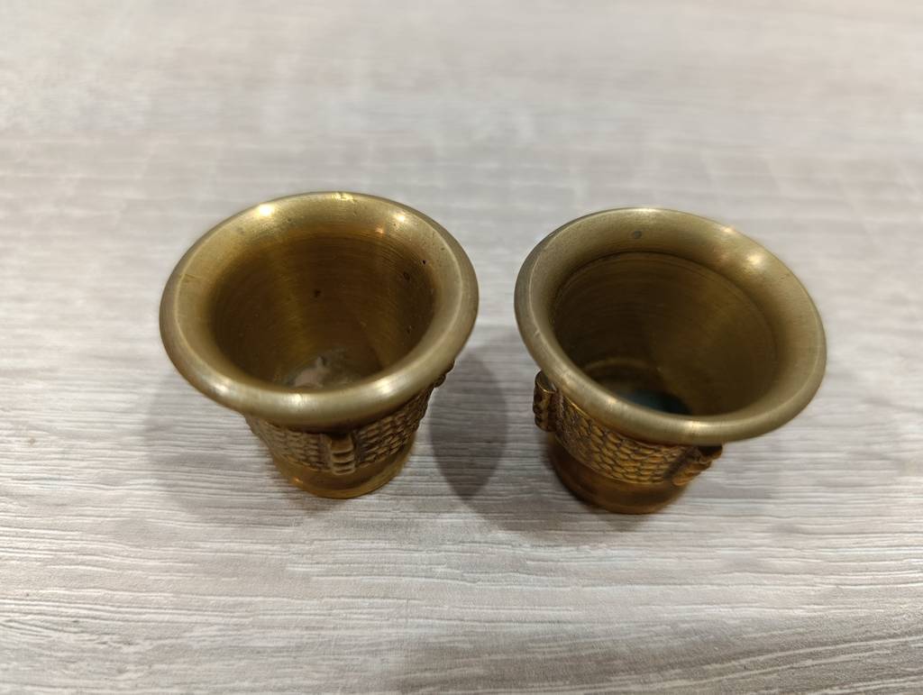 LOTE 4 MINI MORTEROS VINTAGE DE BRONCE - Imagen 7