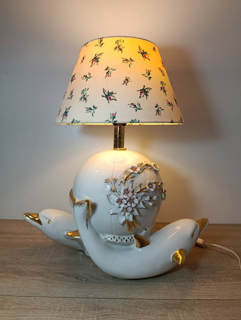 LÁMPARA VINTAGE DELFINES Y FLORES - Imagen 2