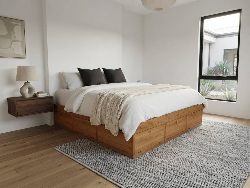 ESTRUCTURA DE CAMA CON CAJONES MADERA